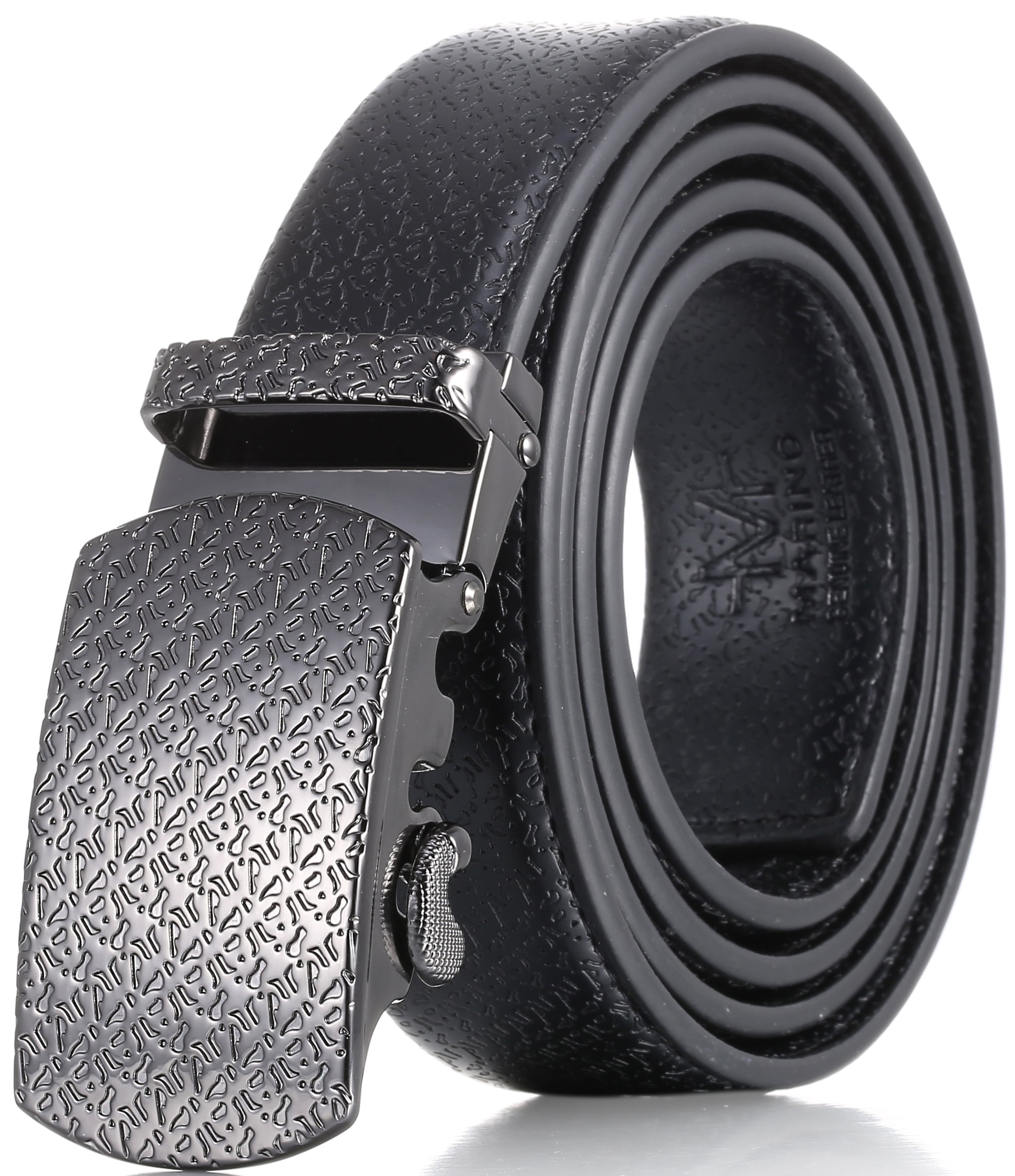 Mio Marino Classic Ratchet Belt Premium Leather 1.38 Wide Adjustable Buckle Fre