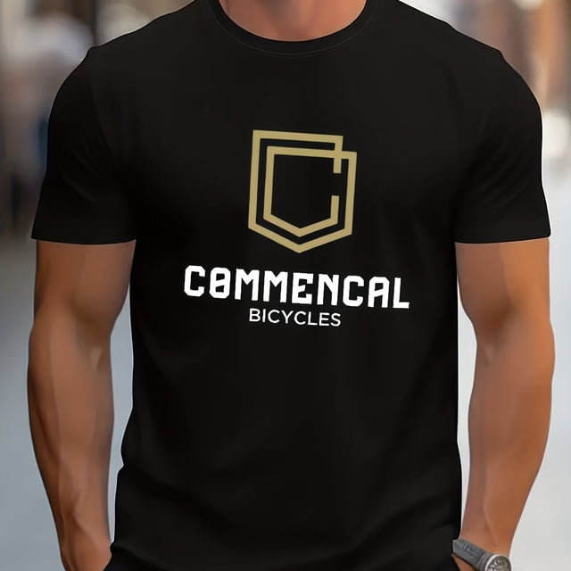 Commencal Logo T-Shirt for Men, Featuring a Cute Design. It Has a Comfortable Fit, Trendy Cultural Apparel, Stylish Design, Durable Material, And Print Graphics. Perfect for Streetwear Enthusiasts