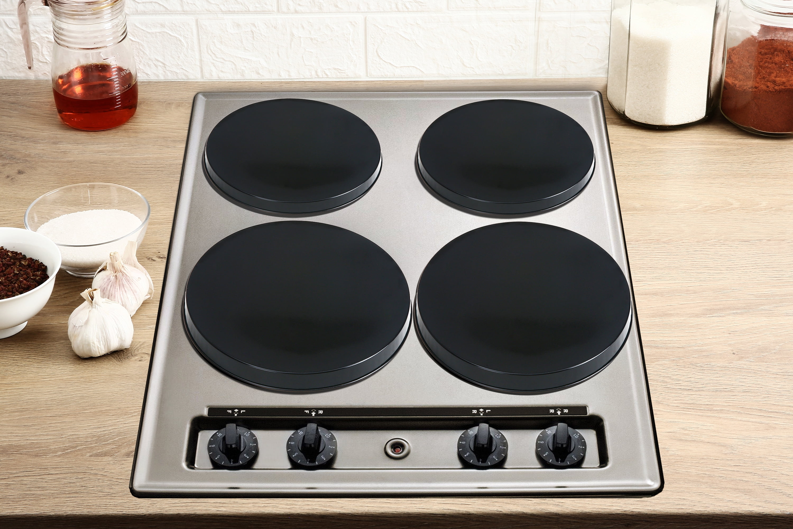 Mainstays Black Carbon Steel Stove Burner Covers, 4 Count