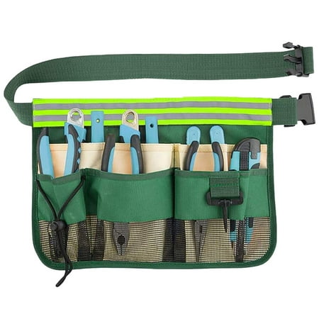 

Tool belt tool bag 600D Oxford belt pouch with multi-pocket for gardening construction workers mechanics men women (green / black)