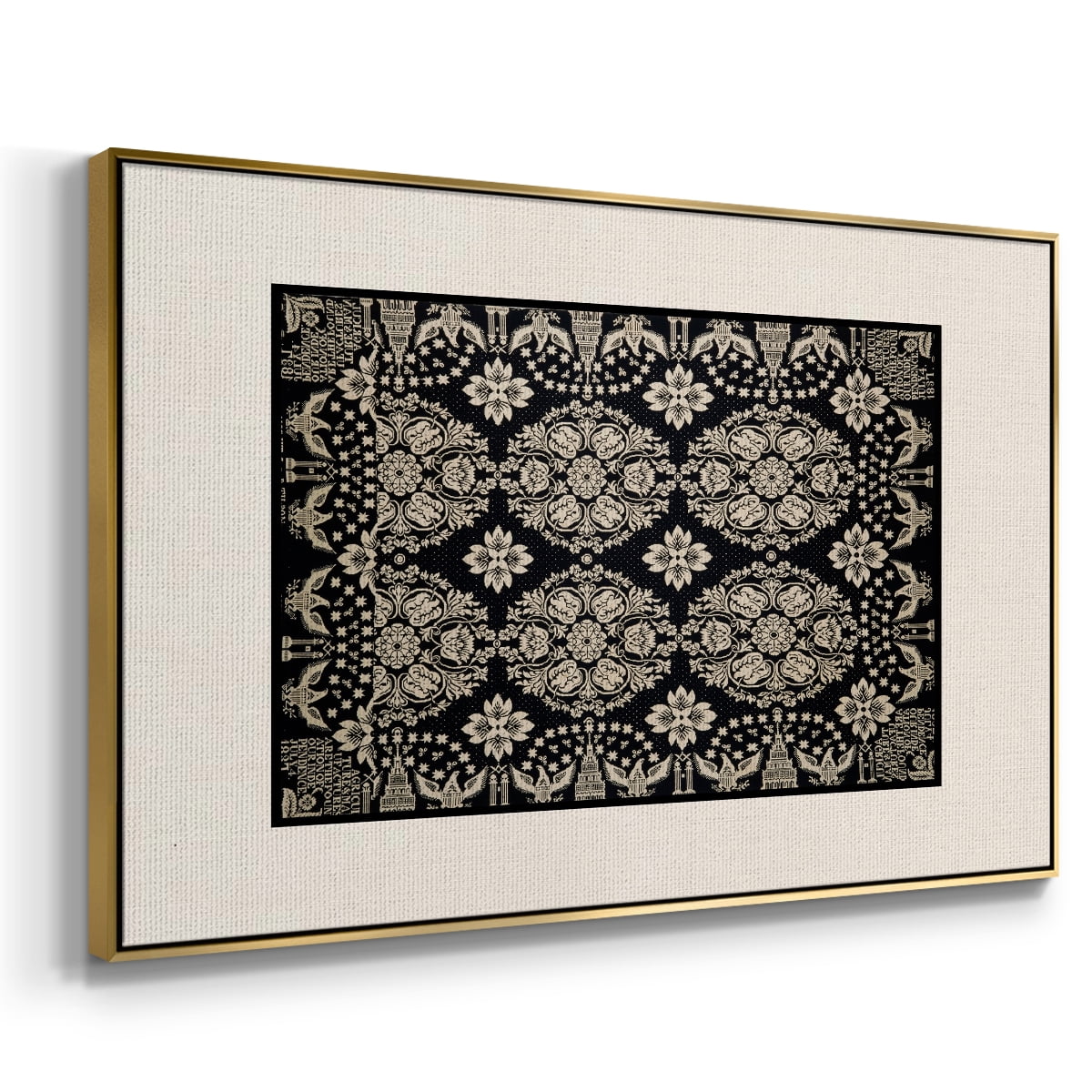 Vintage Abstract Print-XI Framed in Silver Wood Gallery Wrapped Canvas 25 in. x 37 in.
