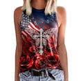 thumbnail image 3 of WEIWEN Womens July 4th Tank Tops Casual Summer Sleeveless 4th of July Outfits for Women Patriotic Shirts Loose Fit Muscle Beach Workout Running Athletic Tunic Tops Red, S, 3 of 5