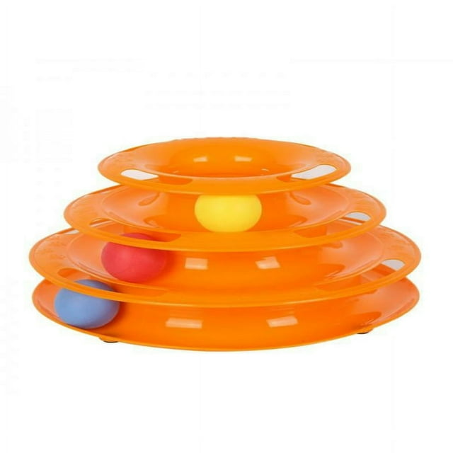 1 PC 25*14*16 cm Pet Cat IQ Training Toys Three Layers Kittens Turntable With Colorful Balls