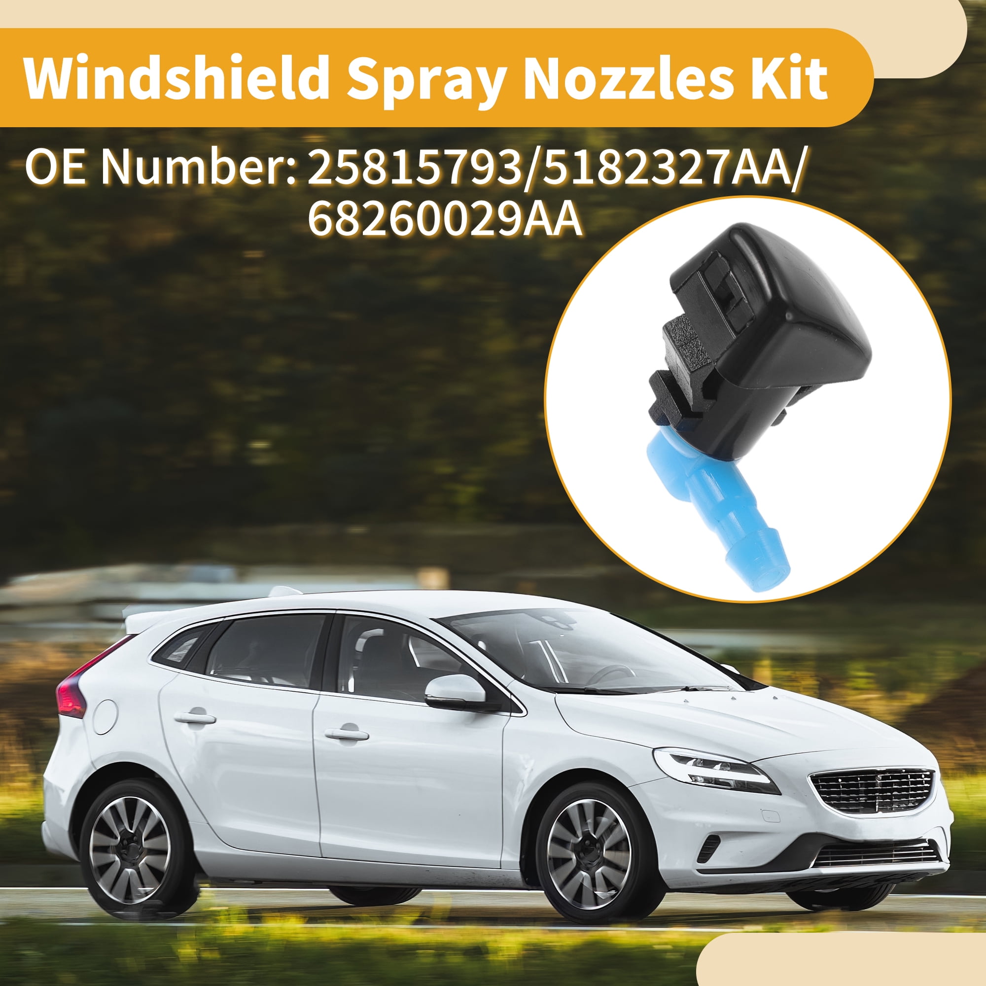 Unique Bargains Windshield Washer Nozzle Kit for Cadillac CTS 2008-2015 No.25815793