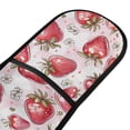 thumbnail image 2 of Dailycode Double Sided Oven Mitt with Loop Heat Resistant Kitchen Long Potholders 7" x 35" Pink Strawberry White Flowers, 2 of 6