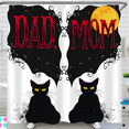 thumbnail image 1 of Whimsical Gothic Shower Curtain with Full Moon Bat-Winged Parents Unique Bathroom Décor, 1 of 4