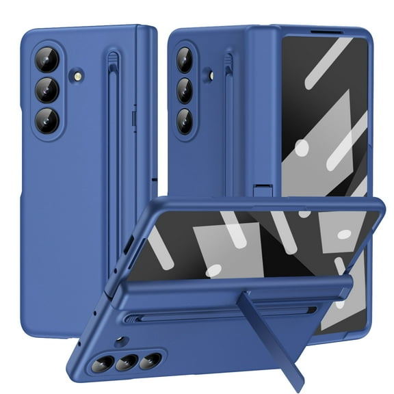 Tedixss for Samsung Galaxy Z Fold 7 Case with Built-in Screen Protector, Hinge Protection with Kickstand, Full Body Protective Phone Case with S Pen Holder & Stylus for Galaxy Z Fold 7,Blue