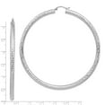 thumbnail image 4 of Primal Gold 14 Karat White Gold Lightweight 4mm Diamond-cut Hoop Earrings, 4 of 4