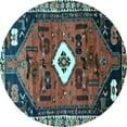 thumbnail image 1 of Ahgly Company Indoor Round Persian Light Blue Traditional Area Rugs, 5' Round, 1 of 4