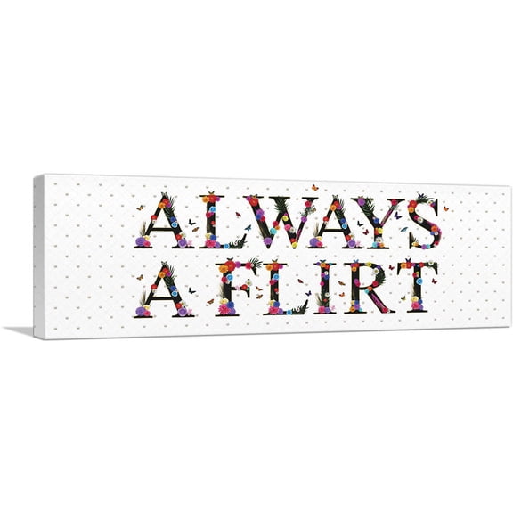 ARTCANVAS ALWAYS A FLIRT Girls Room Decor Canvas Art Print - Size: 60" x 20" (1.50" Deep)