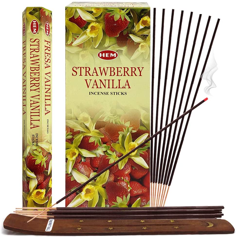 Strawberry Vanilla Incense Sticks And Incense Stick Holder Bundle
