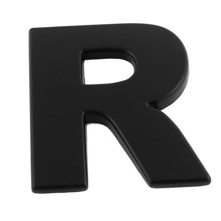 Chrome Car Badge - Unique Bargains Black Self Adhesive Stickers Car 3D Emblem Badge Decal Letter Chrome Symbol R