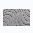 thumbnail image 2 of Wave Textured Soft Floor Mat, 23.6 x 15.8-Inch Polyester Blend Rug for Bathroom, Bedroom and Entryway, Gray, 2 of 7