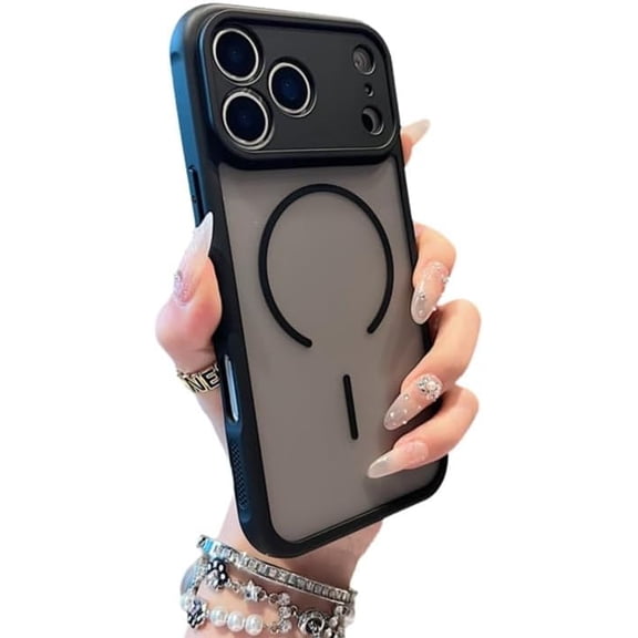 Matte Camera Len Protection Magnetic Phone Case for iPhone, Compatible with (Black,iPhone 13)