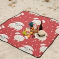 thumbnail image 5 of Sheep Red Beach Blanket Outdoor Picnic Blanket 78"x 78" Waterproof Foldable for Beach Camping Travel Hiking Grass Lawn Park, 5 of 5