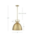thumbnail image 4 of Nathan James Leigh Pendant Lighting Hanging Ceiling Light with Oversized Metal Shade and Adjustable Cord, for Kitchen Island or Entryway, Antiqued Brass, 4 of 7