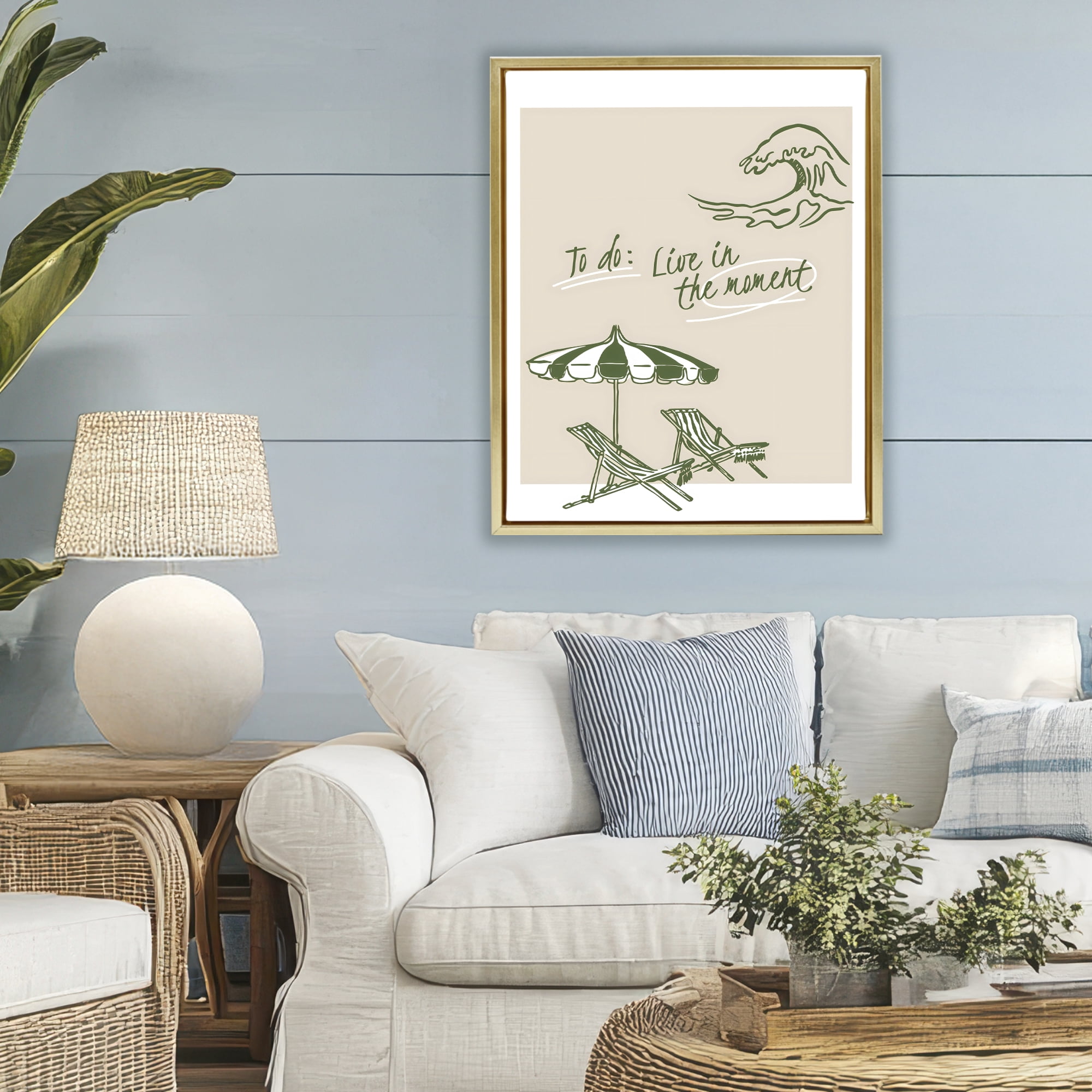 Stupell Industries To Do: Live In The Moment Gold Framed Floater Canvas Wall Art, design by The Prints Vibe