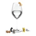 thumbnail image 2 of 6 Pcs Marqueurs en Silicone pour Verre à Vin en Forme de Chat, 2 of 5