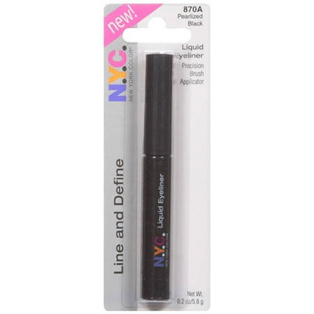 N.Y.C. New York Color Liquid Eyeliner, 870A Pearlized Black, 0.2 oz