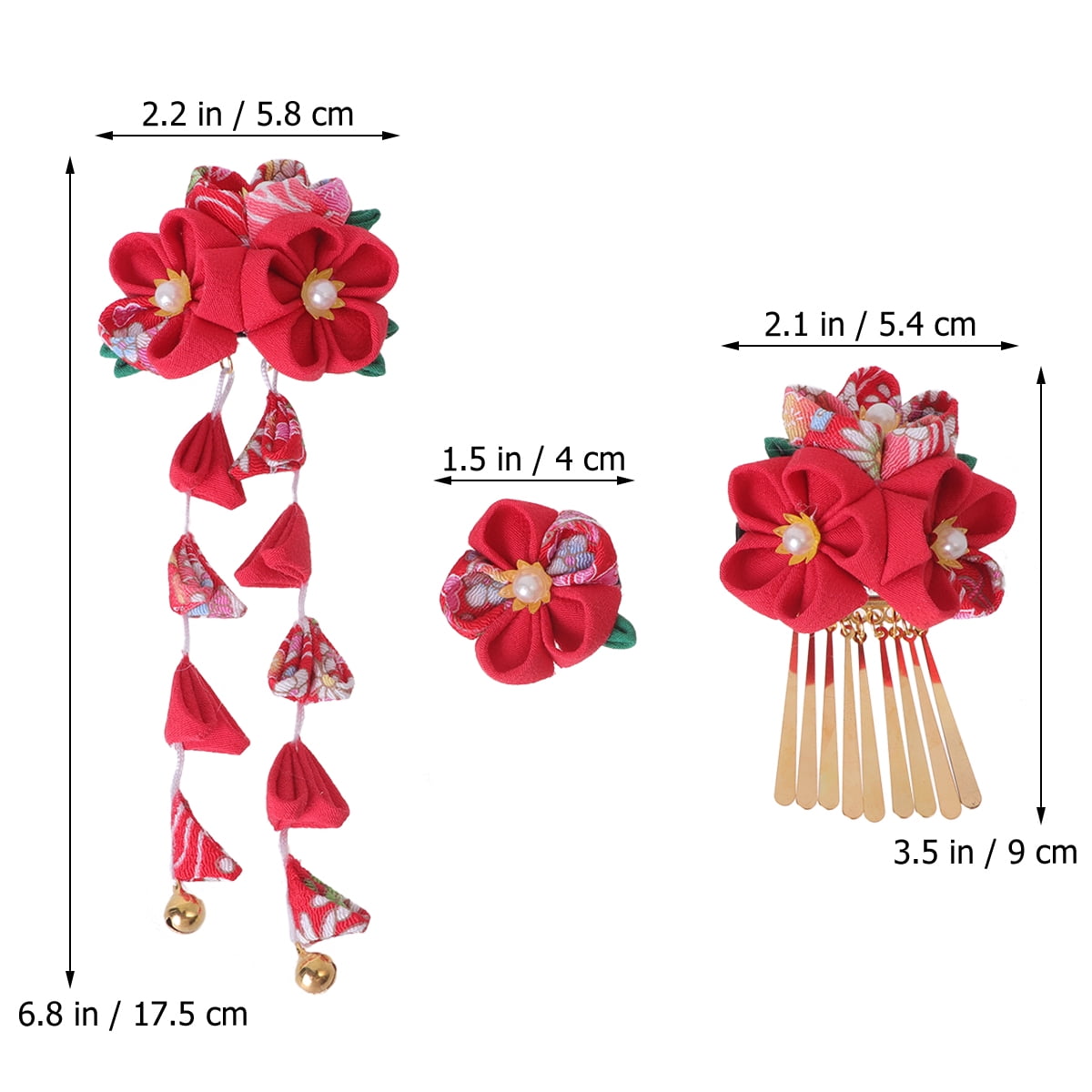 Amazon.co.jp: Kanzashi Kanzashi Chinese Vintage Leather Red