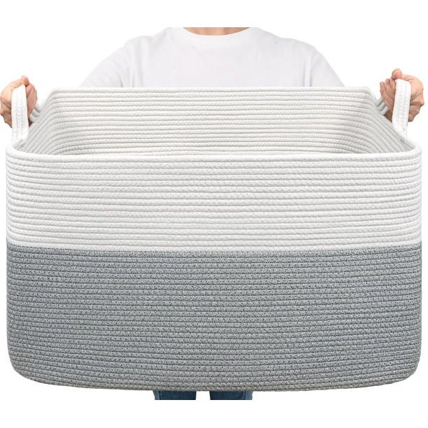 Cesto de almacenamiento grande de cuerda de algodón Goodpick 60x40x35 cm