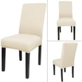 thumbnail image 4 of 4 Pcs Dining Chair Slipcover,High Stretch Removable Washable Chair Seat Protector Cover for Home Party Hotel Wedding Ceremony (Beige White), 4 of 9
