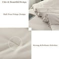 thumbnail image 5 of RYNGHIPY 3 Pcs Pom Pom Fringe Comforter Set King Size Beige Grey Boho Aesthetic Bedr Set Ultra Soft Cute Lightweight Bedding Set for All Season(Beige Grey, King), 5 of 5