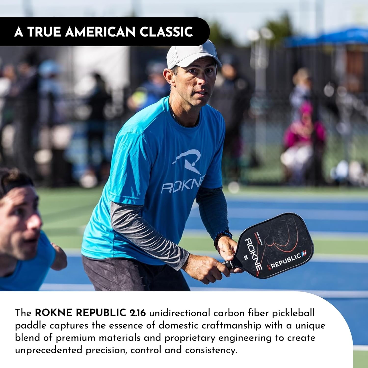 ROKNE Pickleball Republic 1.16 Pickleball Paddle Isotropic Fiberglass Pickle Ball Paddle Pro Grit Texture
