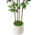 thumbnail image 4 of 7 ft Faux Ficus Plant in Large White Planter, Artificial Ficus Tree in Pot, Perfect Home Décor, 4 of 9