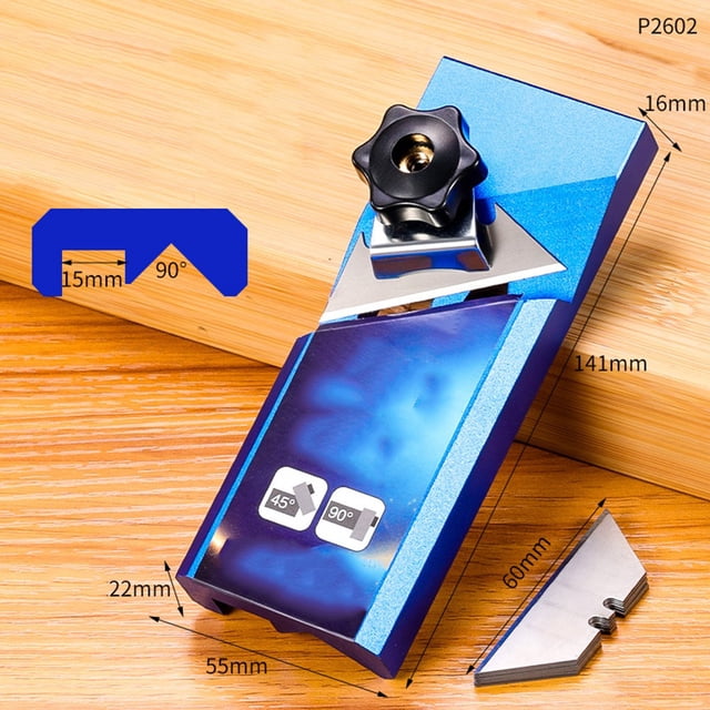 Waterproof Chamfer Burr Trimmer 45 Degrees with 10 Blades Woodworking Tools Blue