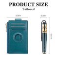 thumbnail image 3 of Two-layer Waxed Leather Zipper Rfid Coin Purse Tracker Card Holder For Airtag (vintage Brown), 3 of 5