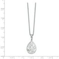 thumbnail image 2 of Primal Silver Sterling Silver Polished Diamond Leaf Pendant Necklace, 2 of 6