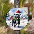 thumbnail image 4 of Hello Winter Pitbull Frosty Morning Walk Welcome Snowy Christmas Round Wood Sign Terrier Dog Lover Hanging Wall Home Decor - 02018, 4 of 5