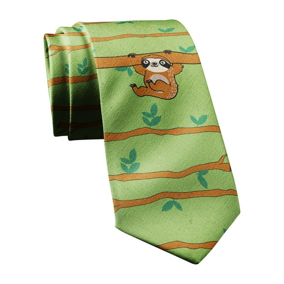 Hanging Sloth Necktie Funny Neckties for Men Nerdy Tie Mens Novelty TIes