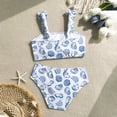 thumbnail image 4 of MEZZALL Children Girls Two Piece Swimwear Blue White Seashell Print Bikini Tankini Swimsuit For Youth Swim Holiday Summer Beachwear, 4 of 6