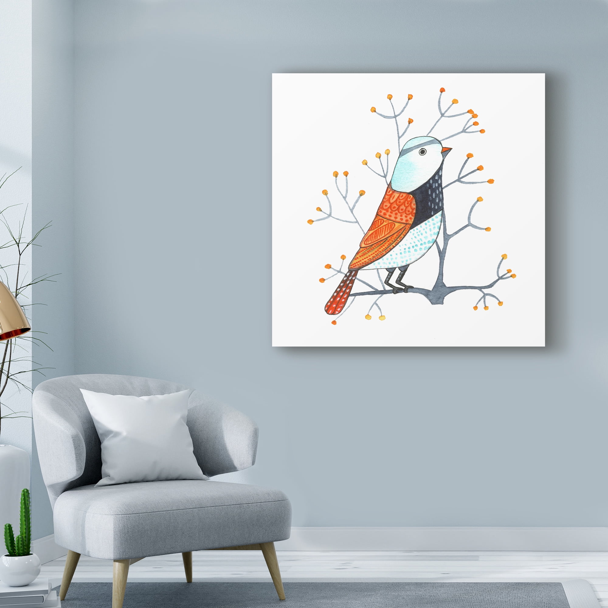 Trademark Fine Art 'Bird Design 3' Canvas Art by Michelle Campbell