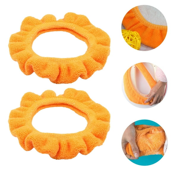 FUTUREORYY Toilet Seat Cover Orange Acrylic 2Pcs 7.9x7.9in
