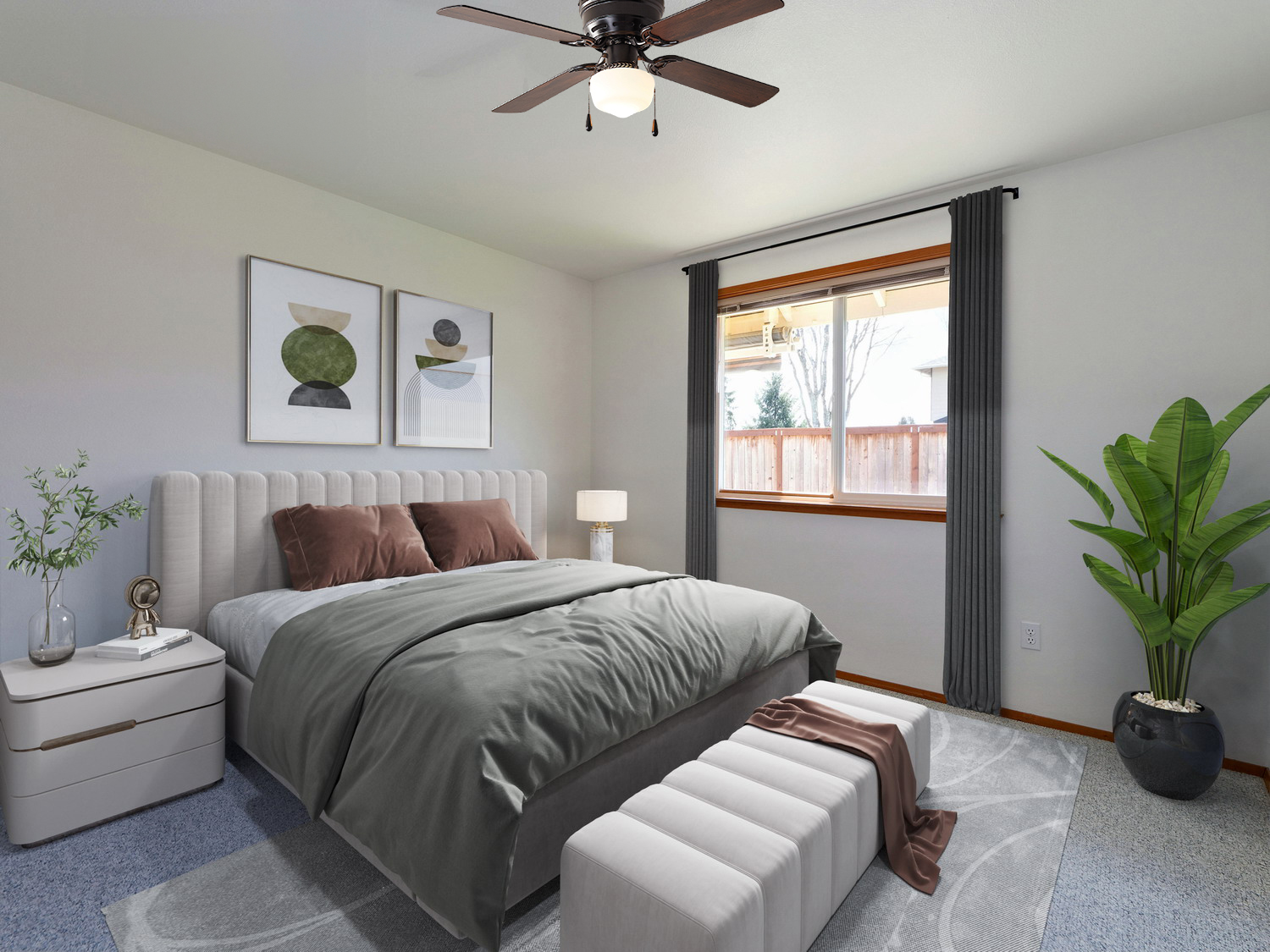 MAINSTAYS 42 INCH HUGGER INDOOR CEILING FAN WITH LIGHT KIT, BLACK, 4 BLADES, REVERSE AIRFLOW