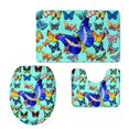 thumbnail image 1 of GOHAO Jinse-floral760 3 Piece Bathroom Rugs Set Bath Rug Contour Mat and Toilet Lid Cover, 1 of 2