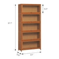 thumbnail image 4 of MoNiBloom Bamboo 5 Shelf Bookcase , 68"Tall Storage Cabinet Organizer with Acrylic Door, for Home Dining Room, Living Room, 4 of 8