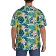 thumbnail image 3 of Sikiie Tropical Floral Men's Wrinkle Free Untucked Cuban Shirt Business Casual Button Down Shirts Short Sleeve ShirtLarge, 3 of 5