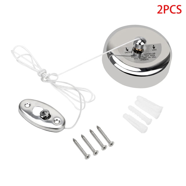Ruiboury 2 Pieces Clothes Drying Rack Rope Laundry hanger Stainless Steel Retractable Wall Mounted Clothes-line Laundry Hanger