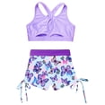thumbnail image 4 of Manyakai Kids Girls 2 Piece Swimsuit Beachwear Sport Crop Tank Top and Swim Trunks Shorts Booty Butterfly 6, 4 of 7