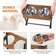 thumbnail image 6 of Walnest Elevated Dog Bowls Stand with 2 Stainless Steel Dishes&Non-Slip Feet,Adjustable Raised Cat Dog Bowl Stand Feeder Dog Food and Water Bowls for Small Dogs Cats and Pet,Walnut, 6 of 9