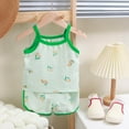 thumbnail image 2 of RMGVDSD Girls' Pajama Set Sleepwear Kid's Summer Homewear Baby Girls Cartoon Printed Sleeveless Suspenders Tops Shorts 2Pc Pajamas Suits Stylish Comfort Loungewear, 2 of 3