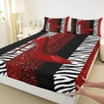thumbnail image 3 of Manfei Girls High Heels Full Size Sheets, Leopard Zebra Print Bed Sheets, Pink Black White Sheet Sets, Lightweight Room Decor 4-Piece, 3 of 7