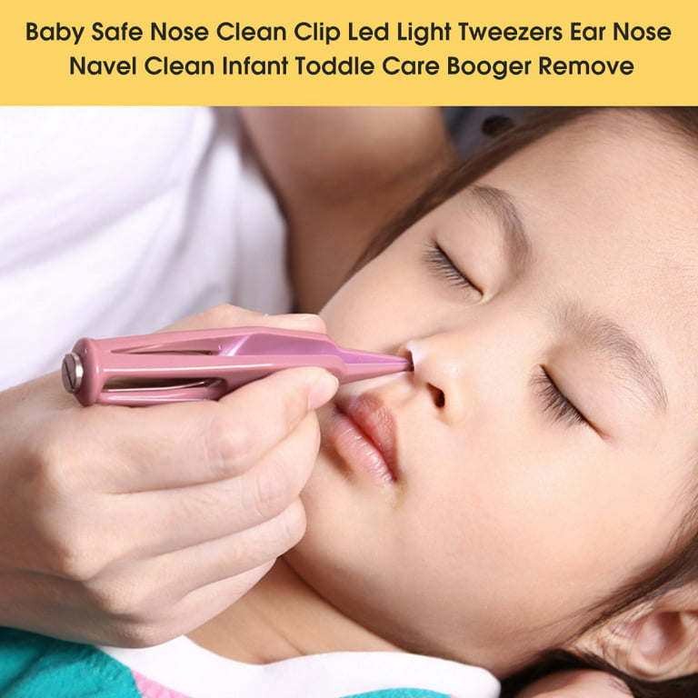 Baby Safe Nose Clip Led Light Tweezers Pincet Forceps Ear Nose Navel Pinza  Infant Toddle Care Booger Remover 