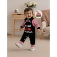 thumbnail image 4 of BemeyourBBs Newborn Baby Boy My First Valentine Outfits Infant Spring Clothes Stripe Romper Heart in Truck Embroidery Overalls Jumpsuit Hat Set, 4 of 9