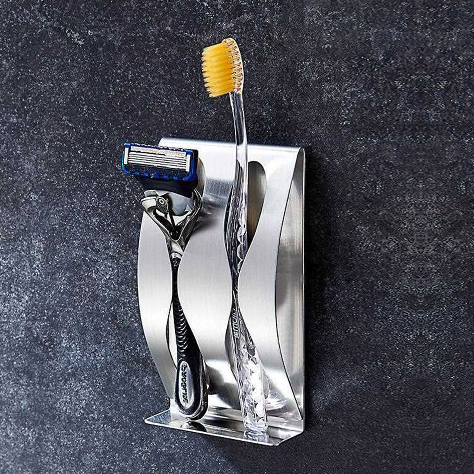 3 holes Stainless Steel Toothbrush Razor Holder Bathroom Accessories Organizer