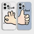 thumbnail image 2 of Cute Cartoon Good & Fine Gesture Couple Matching TPU Case Compatible with iPhone Case (iPhone 12 Pro,Fine), 2 of 7